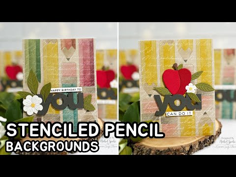 Simon Says Stamps and Dies Just Write set832jw Cheering for You Nichol Spohr Apple with Pencil Background Tutorial