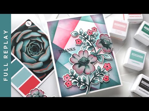 Pinkfresh Studio Never Give Up Press Plate 242424 Geometric Floral Card Video