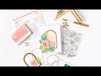 PinkFresh Studio Sunshine On My Mind Stencil Set 157523 Tropical Themed Sunset Card Video