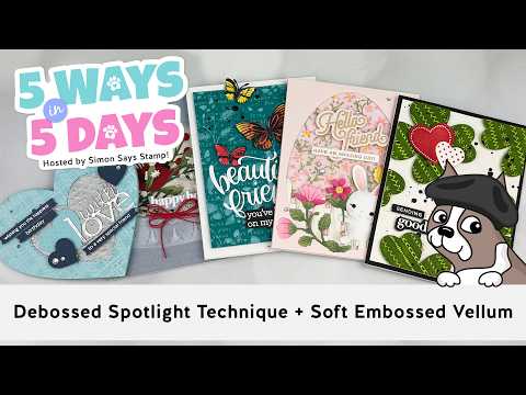 Simon Says Stamp Emboss and Cut Folder Antique Snowglobe sfd535 DieCember Nichol Spohr 5 Ways in 5 Days Embossing – DAY 5: Distressed Spotlight Technique + Embossed Vellum