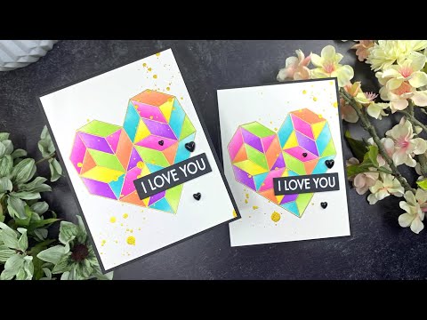Simon Says Stamp Set of 6 Stencils Modern Heart Quilt ssst221685c Dear Friend