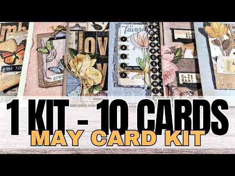 Simon Says Stamps and Dies Long Stem Florals set1217ls 1 kit - 10 cards | SSS May 2026 Card Kit Vicky Papaioannou