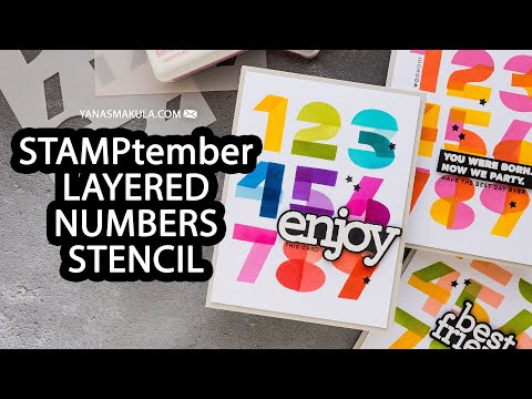 Simon Says Stamp Set of 3 Stencils Layered Numbers mt221701