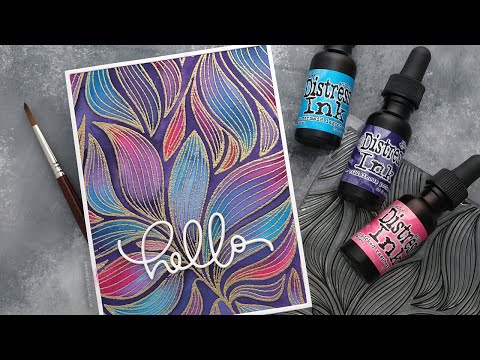 Tim Holtz Distress Reinker Picked Raspberry Ranger TXR35022 Watercolored Greeting Card Video