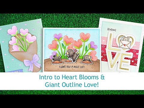 Introduction to Lawn Fawn's Giant Outlined Love & Heart Blooms