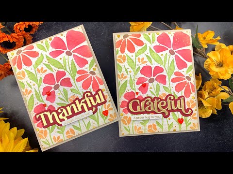 Simon Says Stamp Set of 4 Stencils Floral Whimsy ssst221683