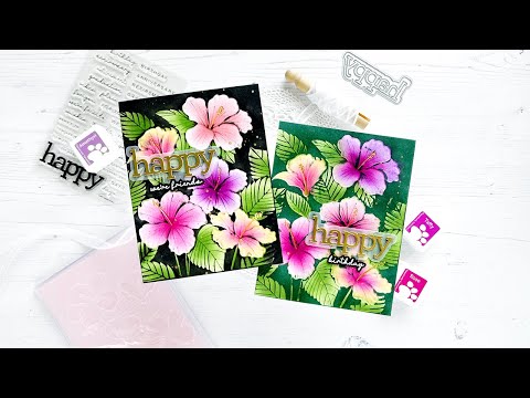 Simon Says Stamp Embossing Folder Hibiscus Cluster sf356