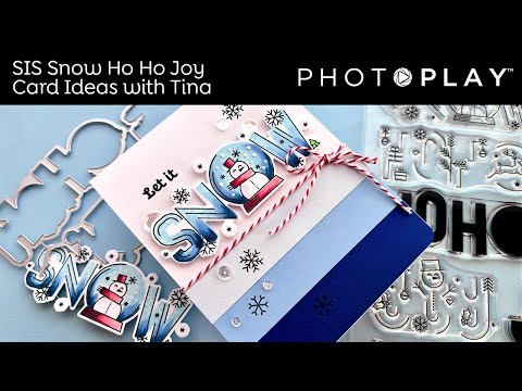 PhotoPlay Iconic Snow Ho Ho Ho Joy Clear Stamps sis4553 Christmas Card Video