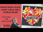 Tim Holtz Distress Collage Brush Set Ranger TDA50896 Floral Heart Project Video