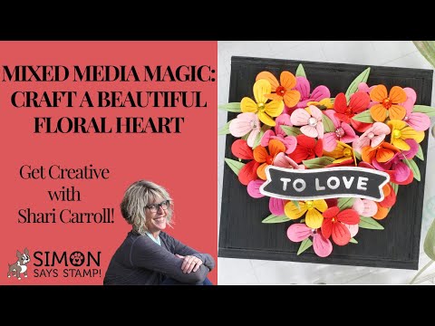 Tim Holtz Distress Collage Brush Set Ranger TDA50896 Floral Heart Project Video