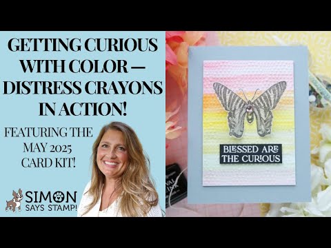 Ranger Tim Holtz Distress Crayon Worn Lipstick TDB51930 Colorful Butterfly Card Video