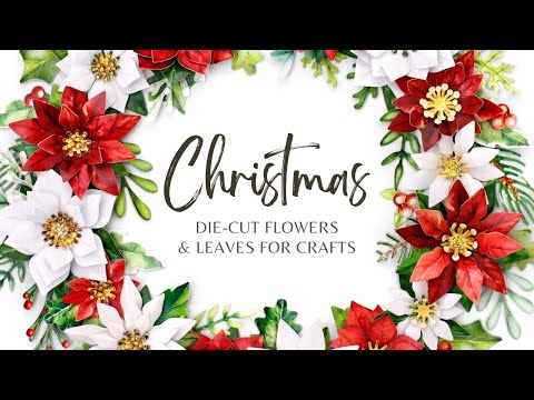 Katy Sue Designs Traditional Christmas Die Cut Flowers and Leaves 12-dce015tc