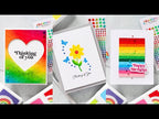 Rainbow Splash Embossing Folder Cascading Hearts rsef5