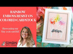 PREORDER Simon Says Stamps and Dies Long Stem Florals set1217ls Rainbow Emboss Resist on Colored Cardstock | Easy WOW Technique Laura Bassen