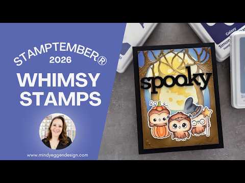 Whimsy Stamps Owl-O-Ween STAMPtember Exclusive Stamps 3480ssc Mindy Eggen How to Create a Spooky Forest Background for Halloween Cards | Simon Says Stamp