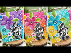 Simon Says Stamps Dies and Stencil Flower Power set777fp Celebrate Nichol Spohr Tutorial Happy Day Cards