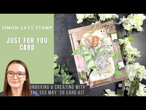 Simon Says Stamp ETCHED DRAGONFLY Wafer Die Set s695 SSS May 2026 Card Kit Unboxing + Mixed Media Card! | Simon Says Stamp Amy Rysavy