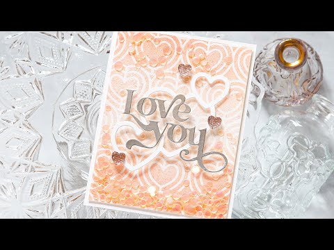 Trinity Stamps Sunset Peach Confetti Embellishment Bag tsb-402 Sparkly Shaker Card Video
