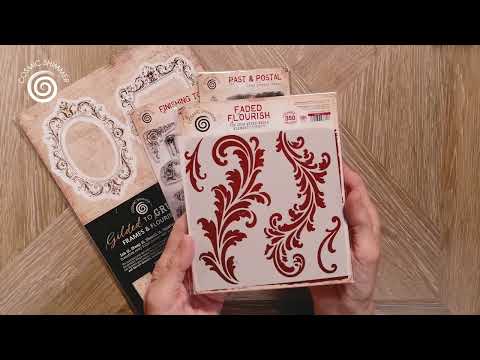 Cosmic Shimmer Faded Flourish 6x6 Elements Stencil 08-9001-cs video