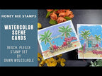Honey Bee Beach Please Clear Stamps hbst-605 Beach Birthday Cards Video