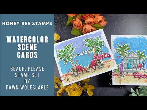 Honey Bee Beach Please Clear Stamps hbst-605 Beach Birthday Cards Video