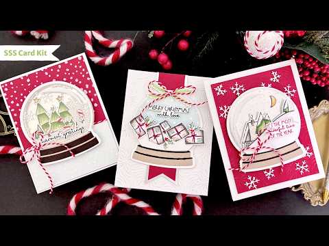 PREORDER Simon Says Stamp Card Kit of the Month November 2026 Jolly Season ck1126 Tina Smith THREE Easy Snow Globe Cards Plus How to Fix Crafting Mistakes SSS November 2026 Card Kit