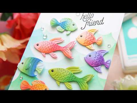 Simon Says Stamp Fun Fish Wafer Dies s1170 Shine On Fun Fish Card with Laura Bassen