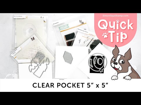Simon Says Stamp CLEAR POCKETS Storage 5x5 inches 25CPS