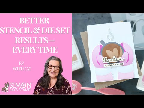 Simon Says Stencils and Die Warm Mug set1100wm And Everything Nice Cathy Zielske Thanks Card Tutorial