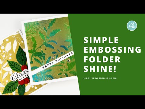 Simon Says Stamp Embossing Folder Holly and Pine sf340 All the Joy