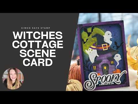 Simon Says Stamp Witches Cottage Wafer Dies s1179 Stamptember Nichol Spohr How to Create a Spooky Witches Cottage Halloween Card!