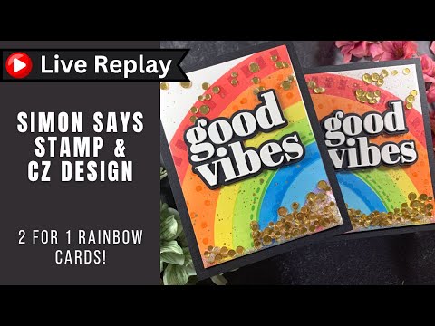 Simon Says Stamp Set of 4 Stencils Happy Rainbow 1034st