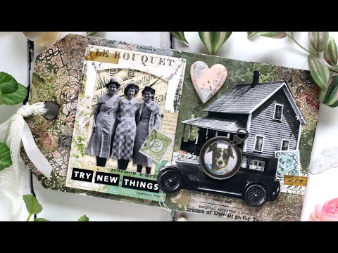 Tim Holtz Distress Spray Stain Scorched Timber January 2024 Ranger tss83498 Mixed Media Tag Project Video