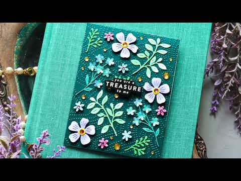 Simon Says Stamp Dancing Meadows Wafer Dies 1662sd Shine On Easy Paper Pieced Die Cuts + Embossed Background