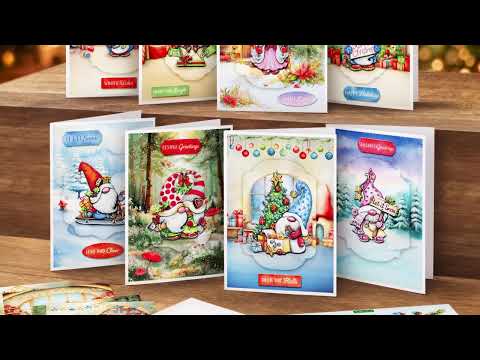 Katy Sue Designs Cosy Christmas Gnomes Card Making Kit 17-10105ccg video