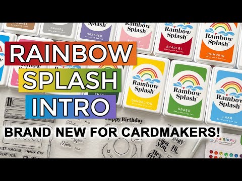 Rainbow Splash Embossing Folder Folk Flower rsef7