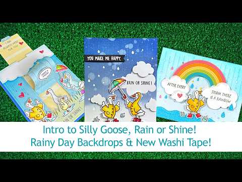 Intro to Silly Goose Rain or Shine, Rainy Day Backdrop Landscape and Portrait, and Spring Washi Tape