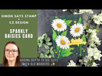 Simon Says Stamp Whirl Diamond Plate Wafer Dies s872 Sweetheart Amy Rysavy Sparkly Daisies Card | Simon Says Stamp + CZ Design