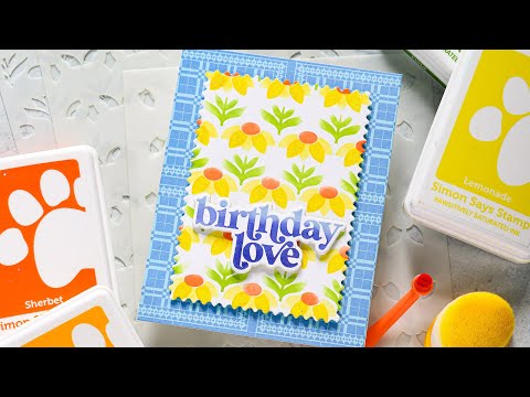 Simon Says Stamp Set of 3 Stencils Layered Sunflowers ssst221697 Just A Note