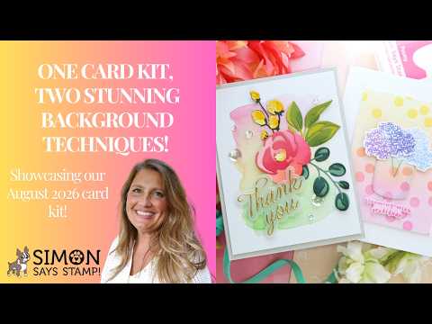 Simon Says Stamps and Dies Made to Flourish set1314mf Laura Bassen One Card Kit, TWO Stunning Background Techniques!