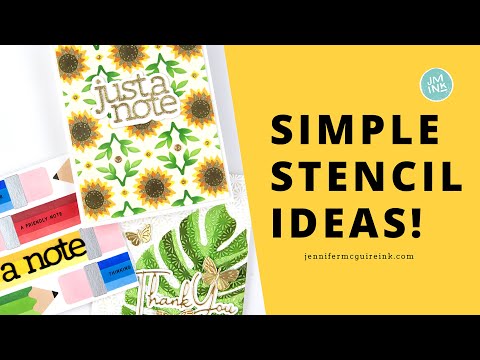 Simon Says Stamp Set of 4 Stencils Monstera 1050mt Cheering for You