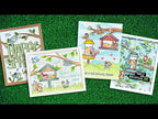 Lawn Fawn Backyard Bird Feeder Add-On Stamps Dies and Coloring Stencils Set