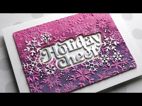Tim Holtz Distress Oxide Ink Pad Picked Raspberry Ranger TDO56126 Holiday Embossing Folder Card Video