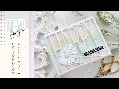 PREORDER Simon Says Stamp Tall Happy Cover Wafer Die 1622md Shine On Shaking Up the Pastel Palette: An Easy Dewdrop Daisy Card Tutorial Tina Smith