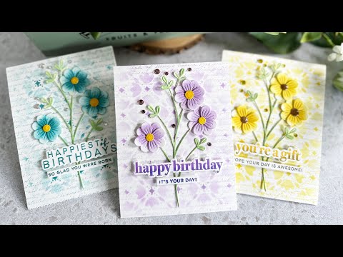 Simon Says Stamp Set of 3 Stencils Mosaic Tulips 1018st Splendor
