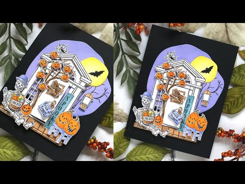 Art Impressions HALLOWEEN Front Porch Stamp and Die Set 5487