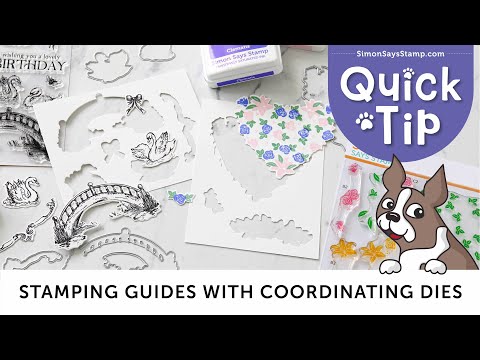 Simon Says Stamps and Dies Golden Sunflower set1291gs Quick Tip Create a Stamping Guide with Coordinating Dies!