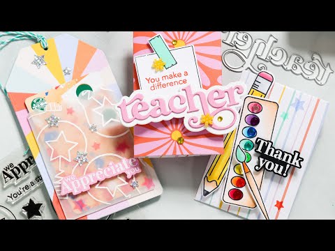 Tim Holtz Distress Embossing Glaze Kitsch Flamingo Ranger tde73857 Teacher Gift Card Holders Video