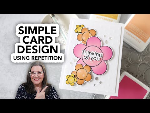 Simon Says Stamps And Stencil Flower Power set773fp Celebrate Repeat your stamps, colors and elements for simple but strong card design! CZ Design