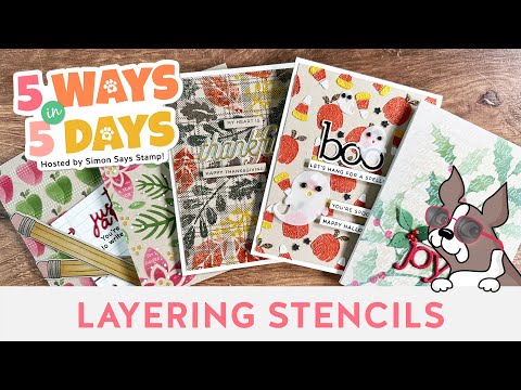 Tim Holtz Distress Mulled Cider Mica Stain Ranger Layering Stencils 5 Ways Video